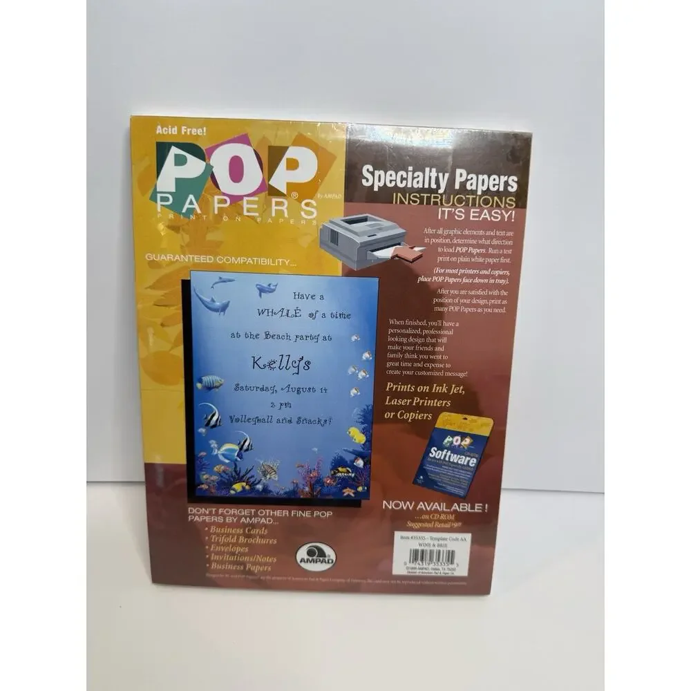 Vintage POP Papers Wine & Brie Specialty Paper Sealed 100 Sheets 1999